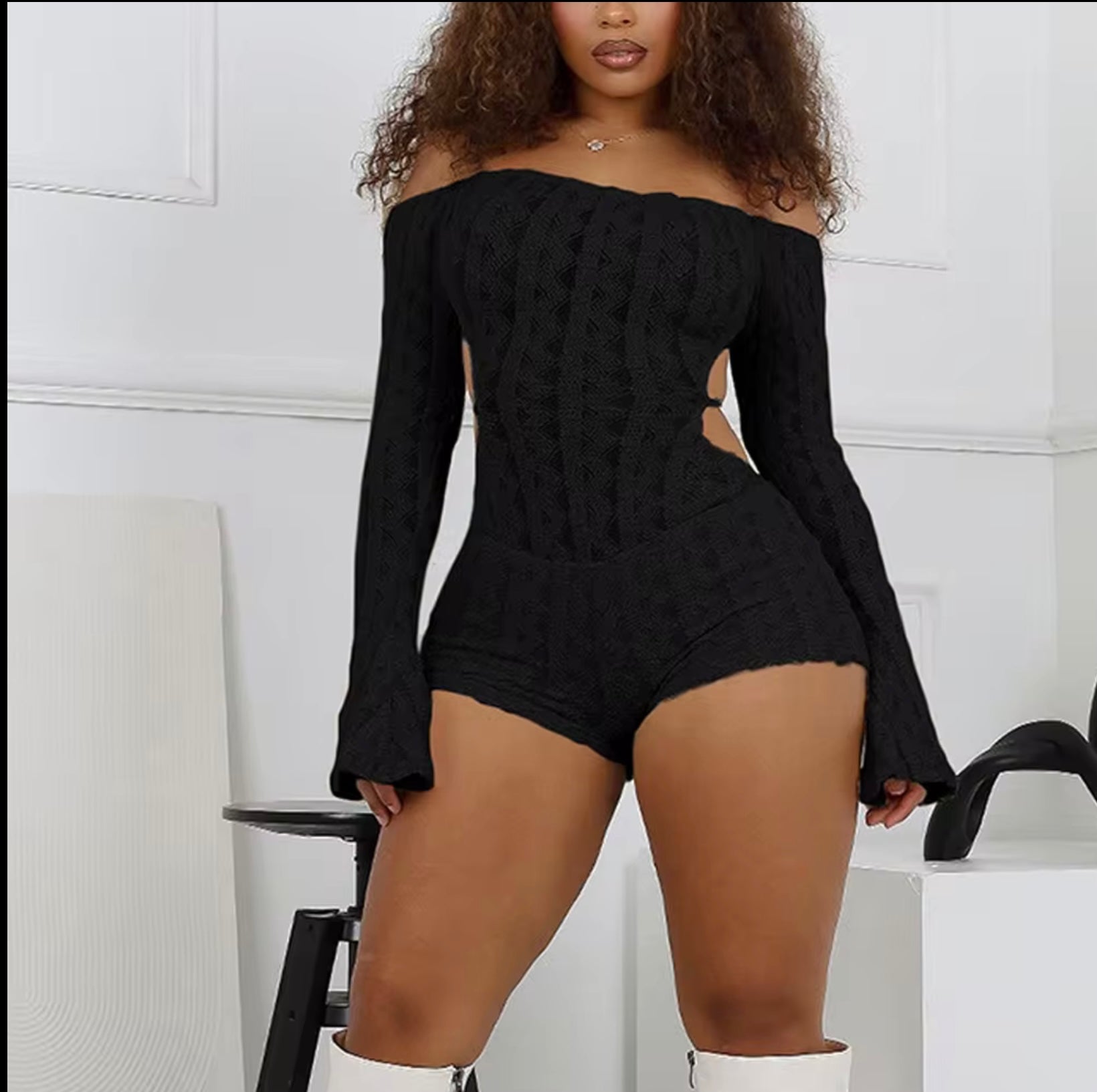 Ensemble “BackGlow” – Short court & top dos nu manches longues