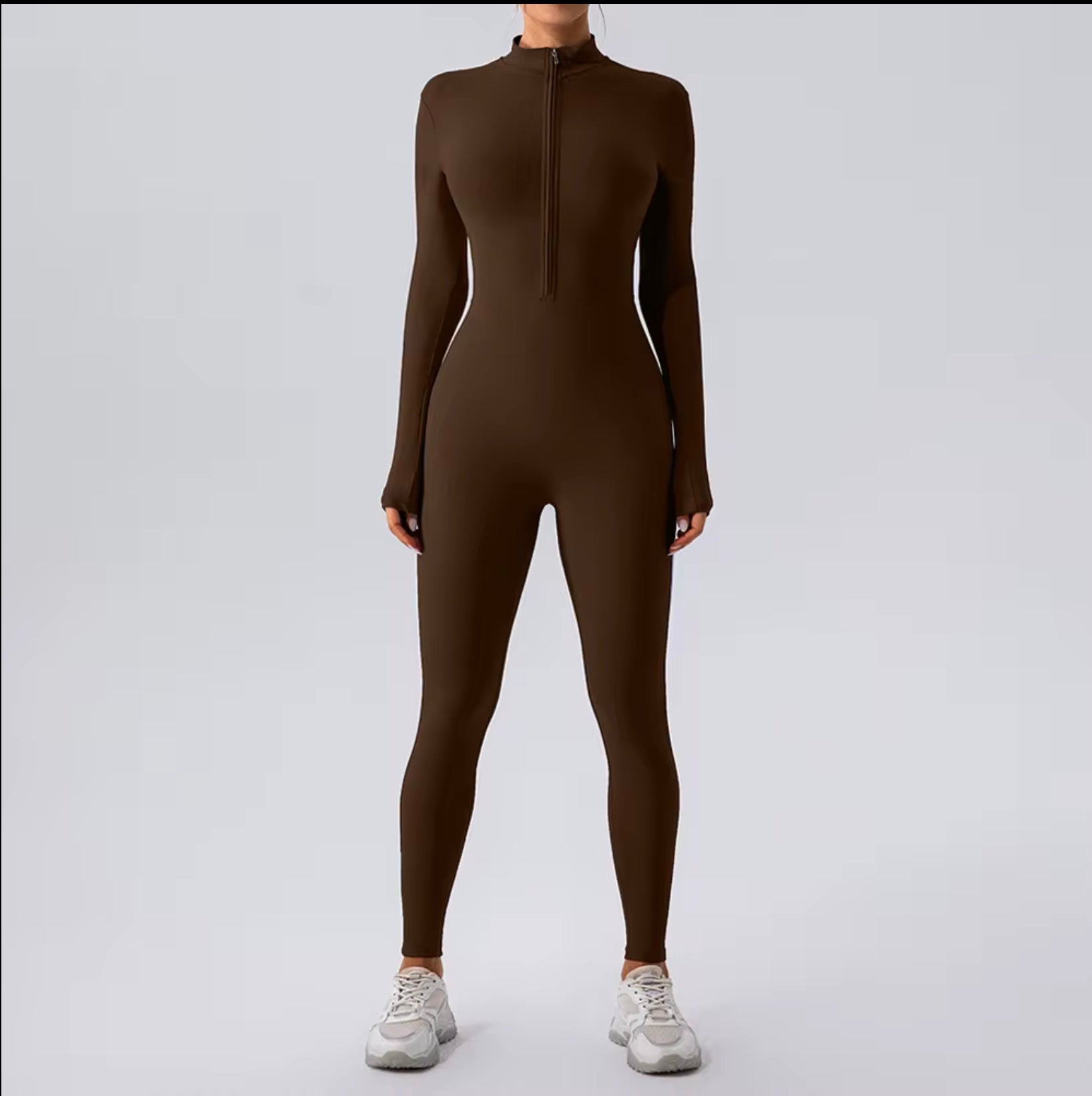 Combinaison moulante zippée “SculptFit” – Bleu nuit