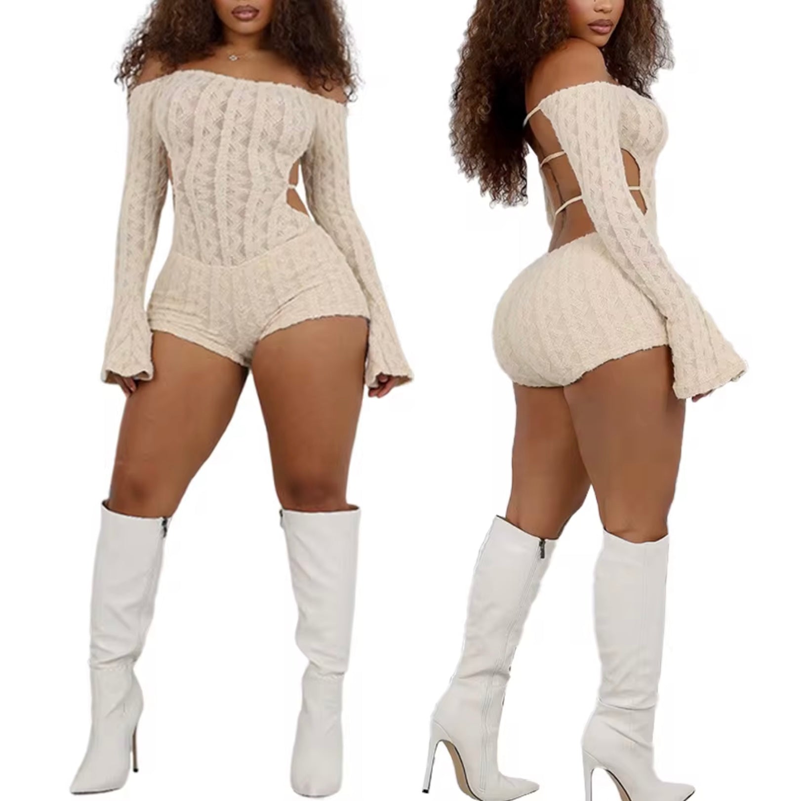 Ensemble “BackGlow” – Short court & top dos nu manches longues