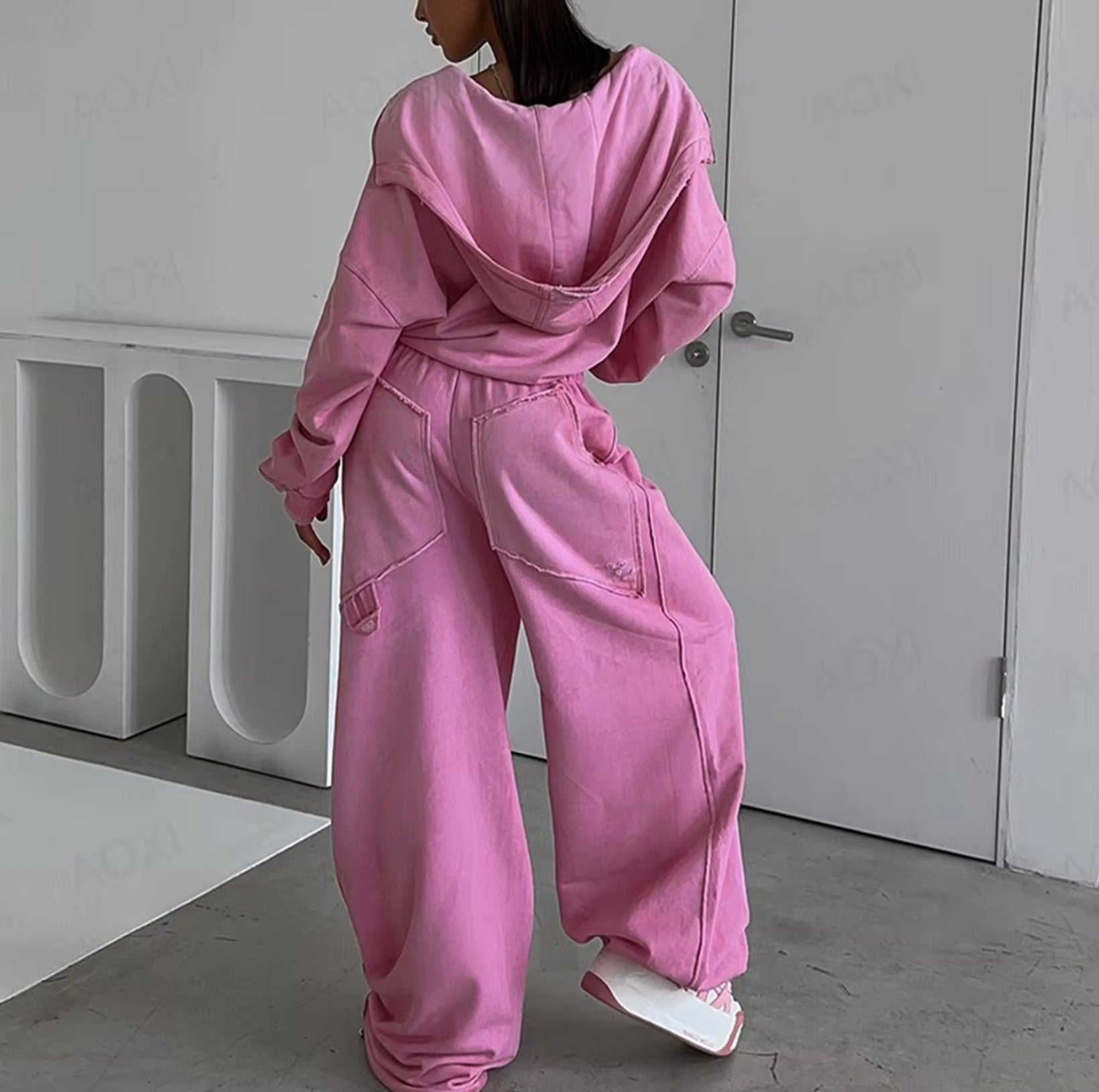 Ensemble “Pink Cloud” – Jogging oversize doux et stylé