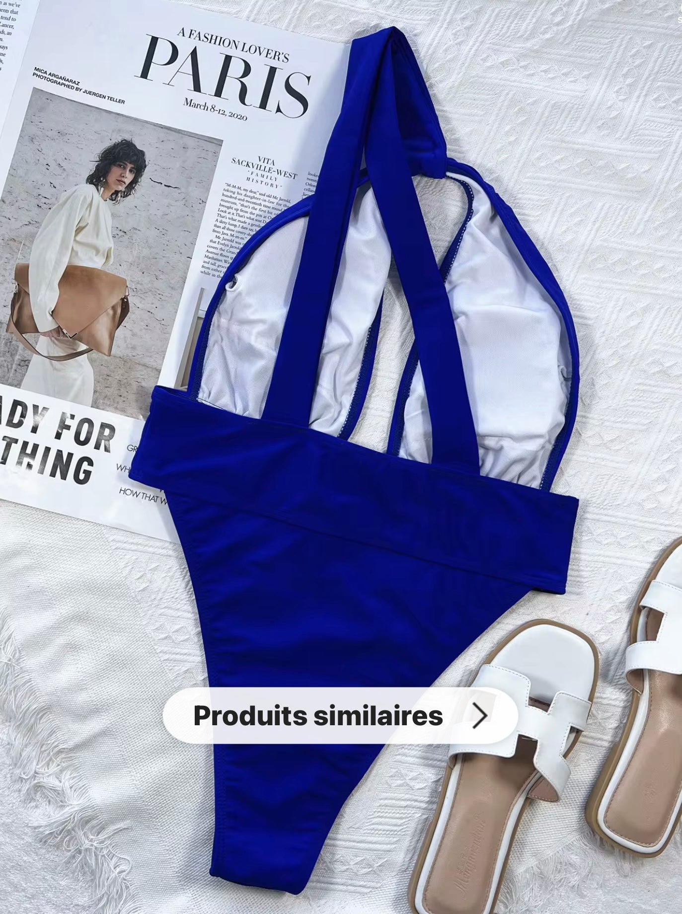 Maillot de bain “LustBlue” – Une pièce à nœud croisé